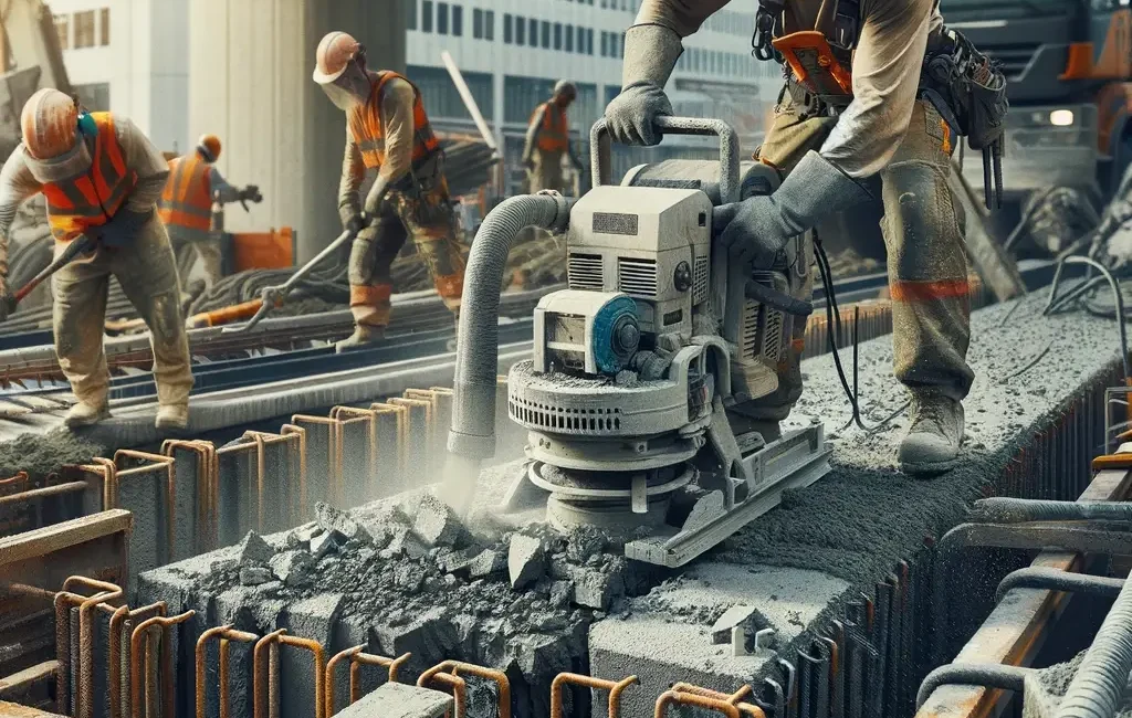 Site cleared after demolition with machinery on standby