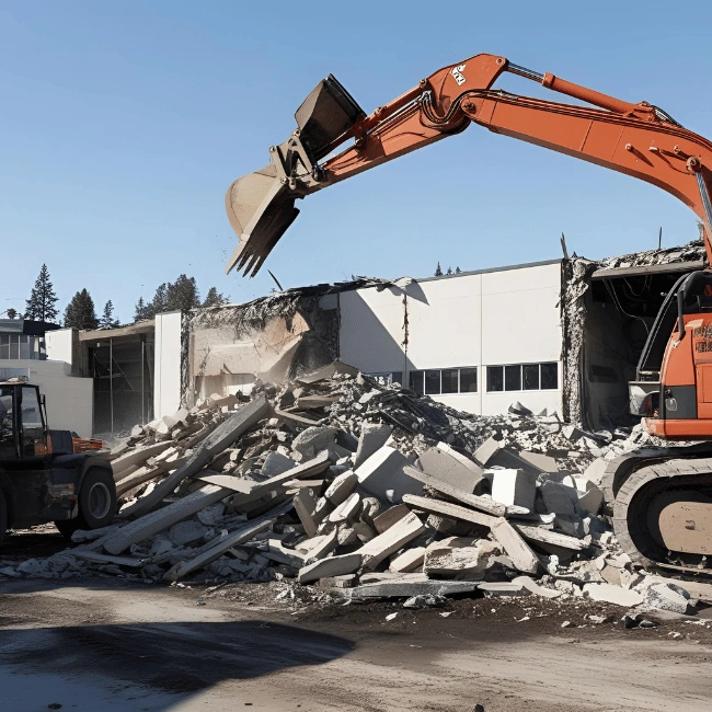 Site supervisor monitoring real-time demolition data