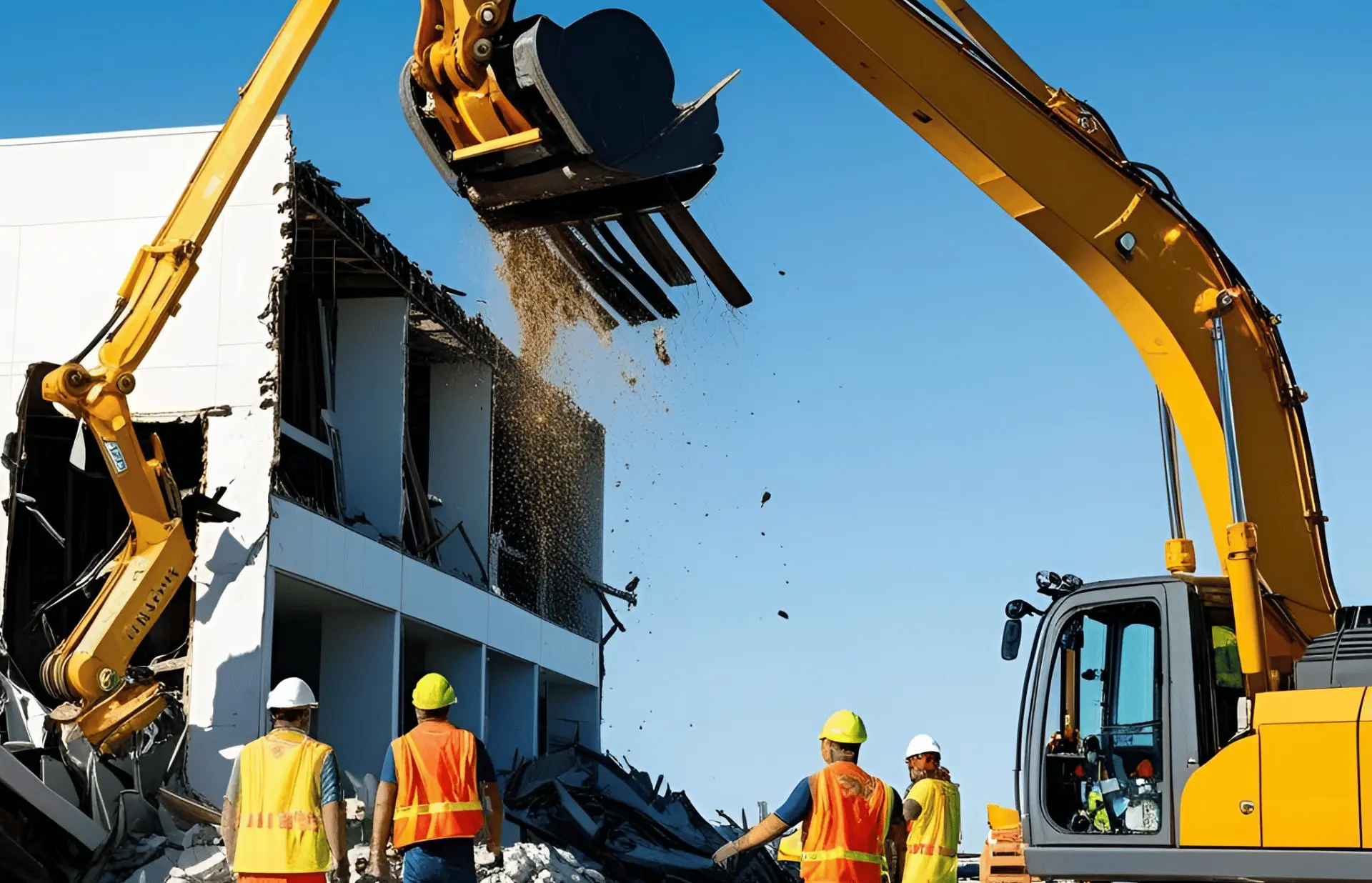 Demolition permit signage at site entrance