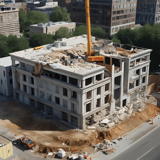 Large-scale demolition project in Abu Dhabi suburbs